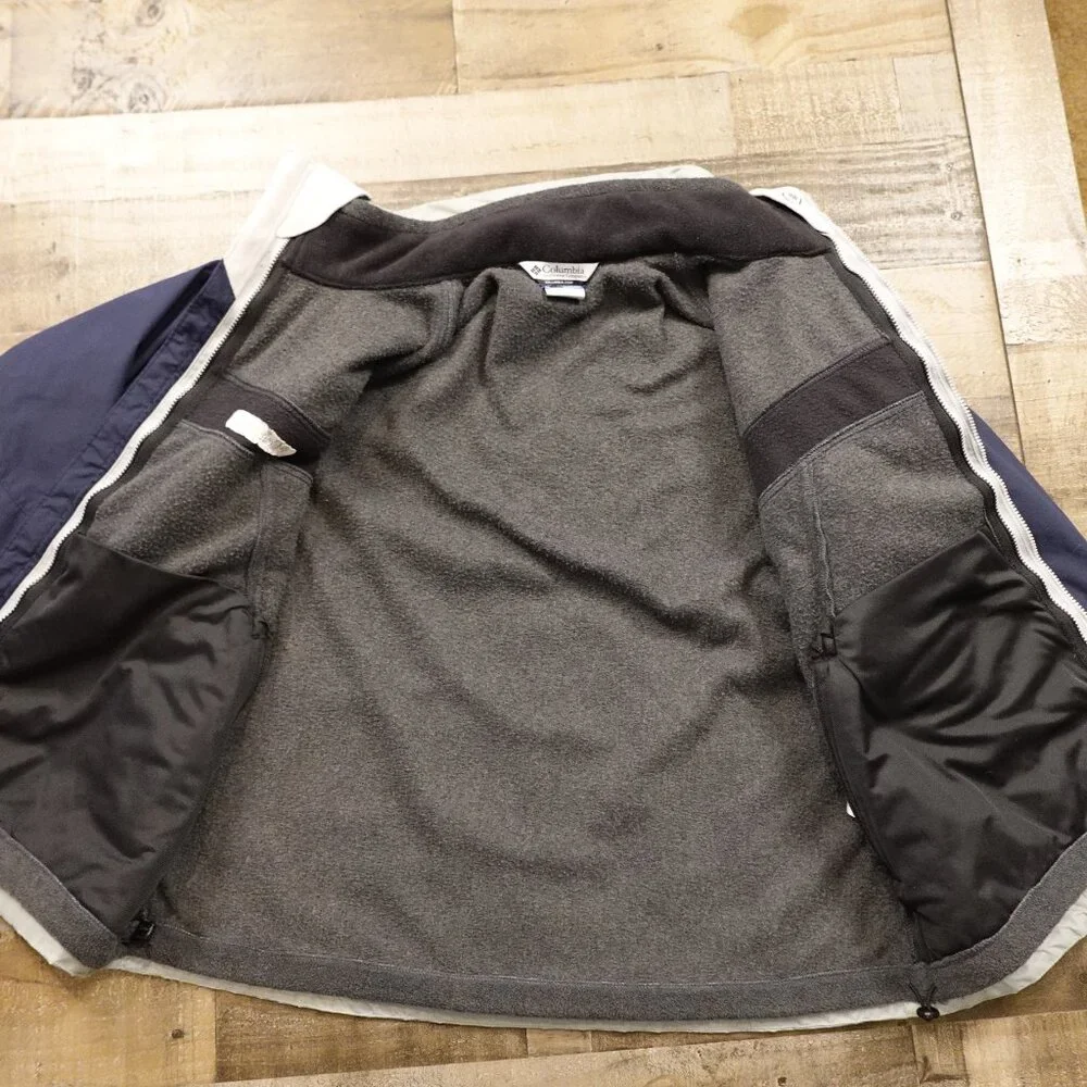 Columbia Interchange 3-in-1 Jacket Men’s XL Gray Navy‎ Convertible Fleece Liner